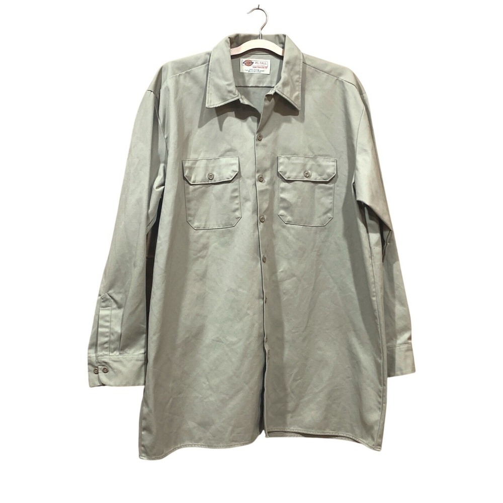 Dickies XLTall Work Shirt Long‎ Sleeve Cotton Classic Button Up Casual Utility